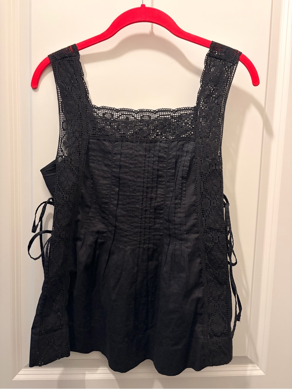 Madewell Black Lace-Detail Sleeveless Top